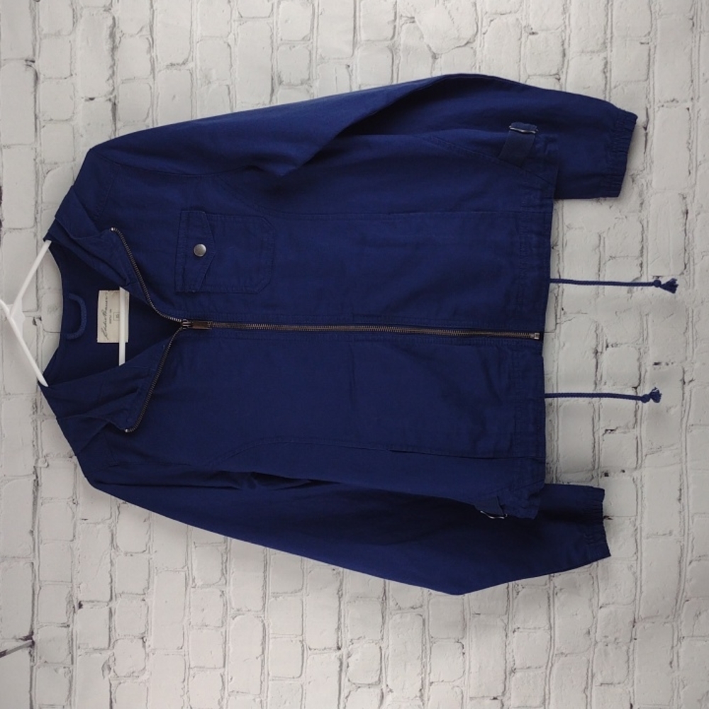 Eddie Bauer linen blend zip up jacket XS Blue